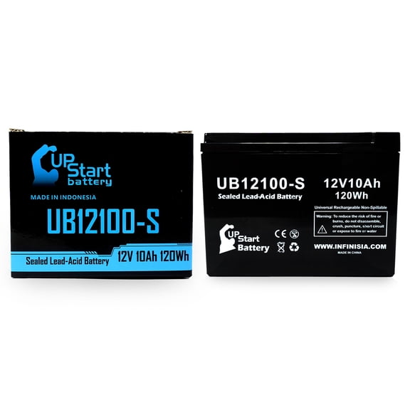 Compatible GS Battery TPH12100 Battery - Replacement UB12100-S Universal Sealed Lead Acid Battery (12V, 10Ah, 10000mAh, F2 Terminal, AGM, SLA)