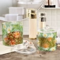 thumbnail image 4 of Daisy and Leaf Pattern Translucent Plastic Cotton Swabs Canisters Large Medium Set, 4 of 6