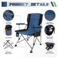thumbnail image 3 of Folding Camping Chairs for Adults, High Back Directors Chair with Arm Rest, Heavy Duty 330 LBS Capacity Outdoor Camp Chair with Cup Holder for Camping Hiking Sports, Blue, 3 of 7