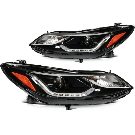 ECCPP Headlight assembly Fit 2016-2019 for Chevy Cruze Black Housing Amber Reflector Pair Headlights GM2502429