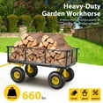 thumbnail image 6 of Farmdex Steel Mesh Garden Cart with 10" Tires Wagon Cart Newest Garden Utility Carts Heavy Duty 660LBS Capacity Folding Utility Wagon with Removable Sides, Garden Wagon for Yard, 6 of 8
