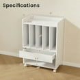thumbnail image 3 of Topcobe Record Rolling Turntable Player Stand with Drawer, End Table for Living Room, Bedroom-White, 3 of 7