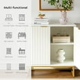 thumbnail image 7 of EYYTHUNG Fluted Storage Cabinet Set of 2, Modern Accent Sideboard Buffet with Adjustable Shelves, Credenza, Console Table Entryway Cabinet for Living Room, White, 7 of 7