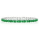 thumbnail image 1 of JeenMata Enorme Mayo de talla princesa de 11 quilates - Esmeralda - Pulsera de tenis con piedra natal para mujer Diseño de eternidad - Chapado en oro blanco, 1 of 6