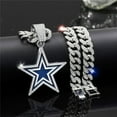 thumbnail image 2 of Men Women Hip Hop New Pentagram Pendant Necklace 15mm Crystal Cuban Chain HipHop Iced Out Bling Necklaces Fashion Charm Jewelry, 2 of 8