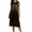 Black, variant on Women's Fashion Metallic Midi Dress Round Neck Ruched Sleeveless Loose Fit Dress Ideal for Wedding Guest and Special Occasions