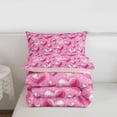 thumbnail image 5 of Erosebridal 3D Loves Pattern Twin Comforter Sets,Cartoon Butterflies Silhouette Bedding Set For Girls Teens, Reversible 2 Pieces, 5 of 7