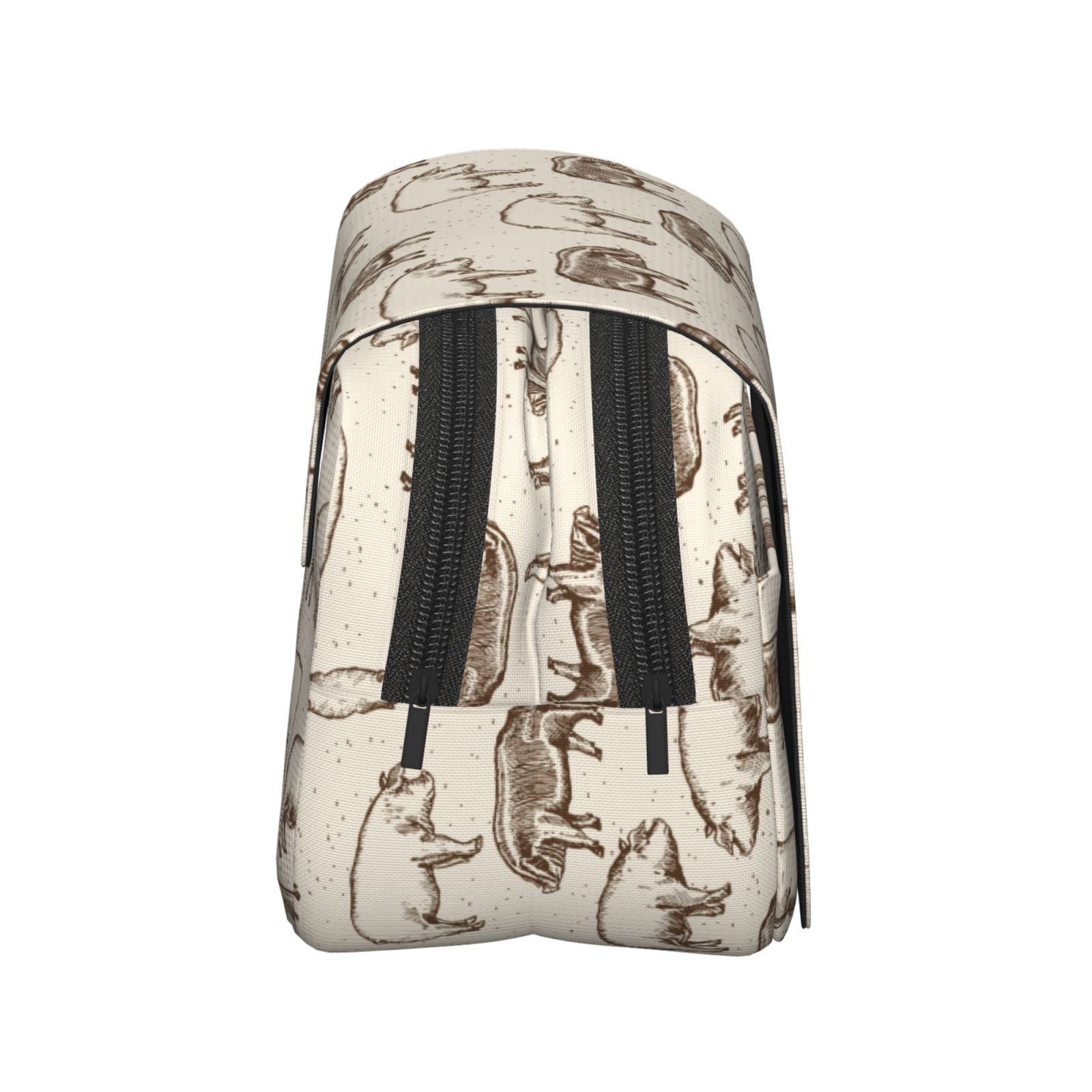 Rateoe Vintage Farm Pigs Pattern Double Clamshell Pen Case, Storage Organizer with Two Zipper Compartments– Holds Up to 50 Pencils & Pens