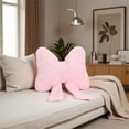 thumbnail image 5 of Topboutique Bow Pillow Soft Bowknot Lumbar Pillow Furry Pillows Cute Plush Pillow Decorative Stuffed Plush Throw Pillows Car Backrest Cushion for Bedroom Sofa Couch Home Christmas Decor Pink, 5 of 6