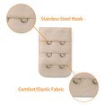thumbnail image 4 of INSPIRE CHIC Ladies 3 Pcs 3 Row 2 Hook Adjustable Bra Strap Extension Buckle Hooks Beige Comfortable, 4 of 5