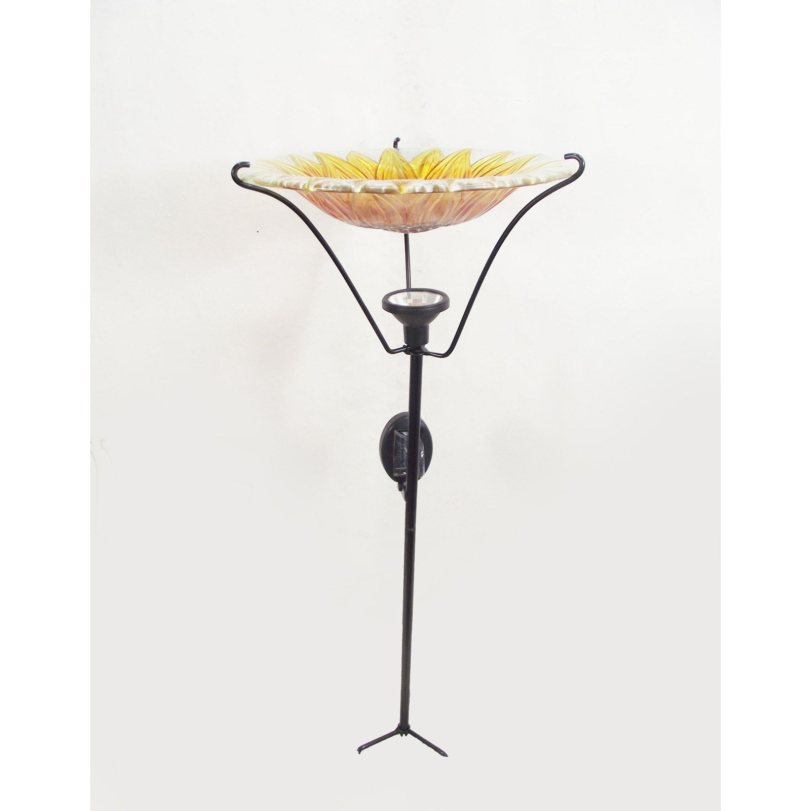 Continental Art Center Solar Sunflower Birdbath Garden Stake by Continental Art Center