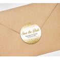 thumbnail image 4 of Darling Souvenir Round Sparkles Border Save The Date Stickers Wedding Personalized Bride Groom Names And Date Envelope Seals 45 Pcs, 4 of 4