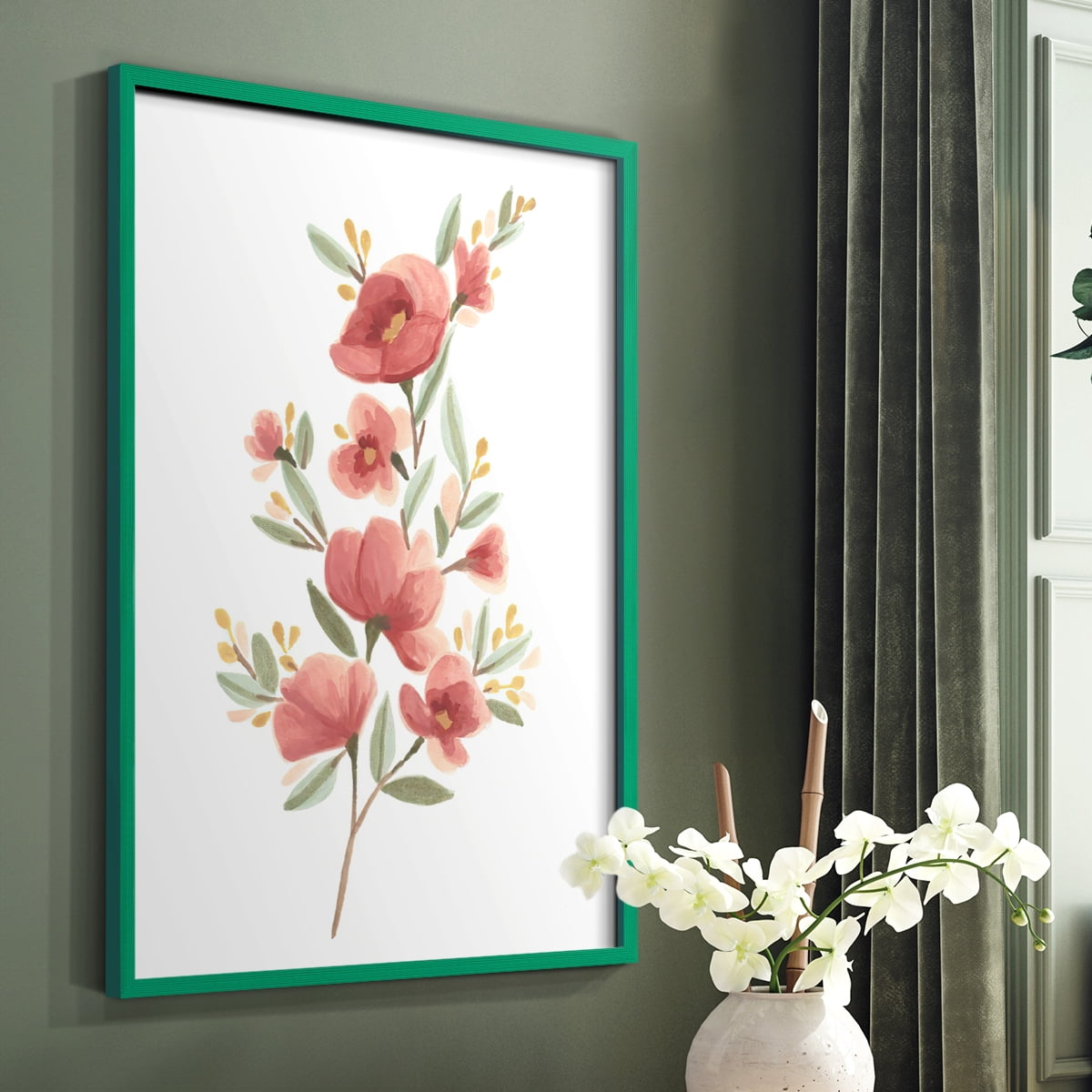 Wildflower Sprig III Framed Print - Solid Wood in Single Picture Frame Solid Wood 2 Framed Print