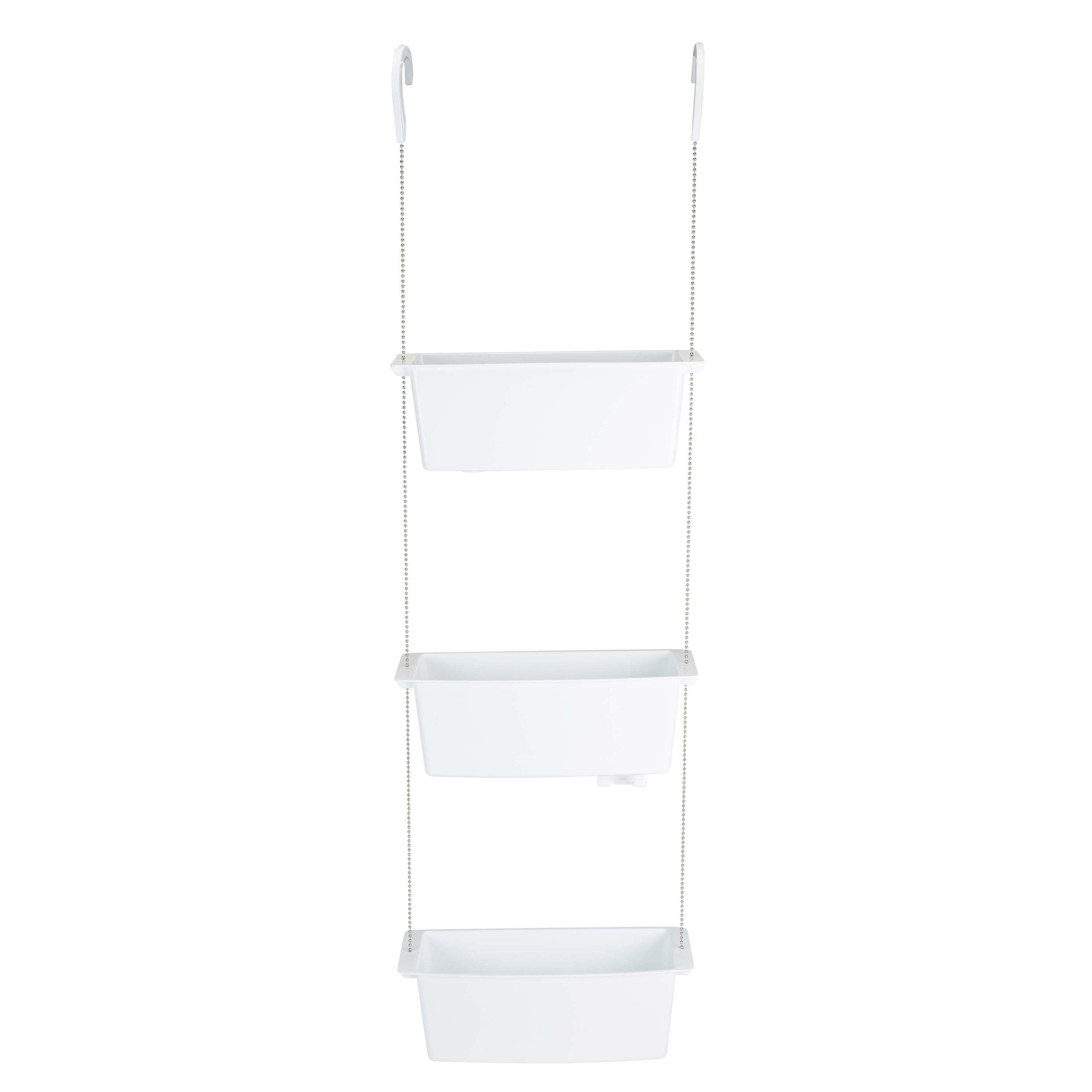 Bath Bliss 3 Tier Plastic Shower Caddy, White