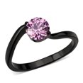 thumbnail image 1 of IP Black Stainless Steel Ring with AAA Grade CZ, Rose - Size 8, 1 of 1