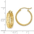 thumbnail image 4 of Primal Gold 14 Karat Yellow Gold Diamond-cut In and Out Hoop Earrings, 4 of 4