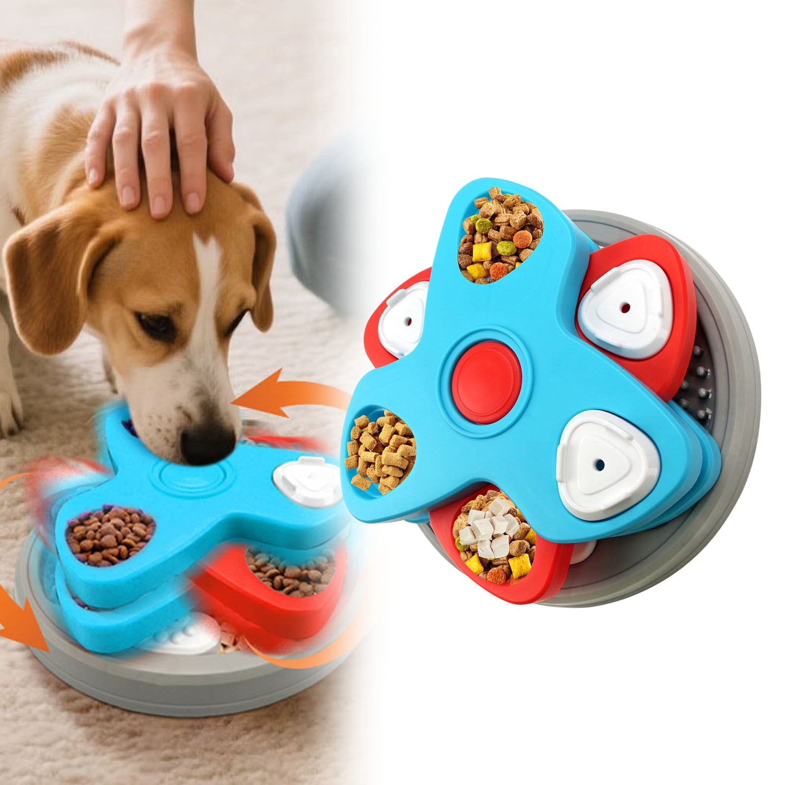 Slow Feeding Dog Bowl Interactive Puzzle Toy for Digestive Support Mental Stimulation IQ Training Pet Snack Dispenser Enrichment Game for Smart Dogs and Cats