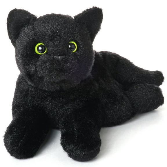 Bearington Small Plush Stuffed Animal Black Cat, Kitten 8 inches