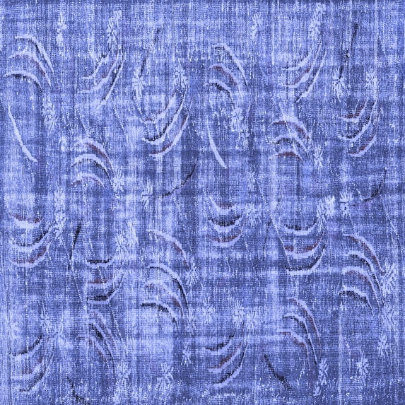 Ahgly Company Machine Washable Indoor Square Oriental Blue Asian Inspired Area Rugs, 5' Square