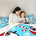 thumbnail image 4 of jejeloiu Christmas Hats Penguin Bedding Comforter Set 7-Piece 7 Pieces,Merry Christmas Full Bedding Set,Christmas Stockings Fitted Sheet Flat Sheet For Girls,Microfiber Bedroom Decor Reversible, 4 of 8