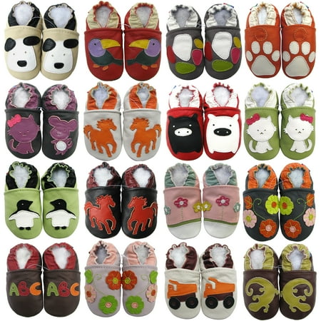 Carozoo Horse Flower Puppy Soft Sole Leather Baby Kid Boy Girl Shoes Indoor Socks