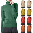 thumbnail image 6 of Diufon Turtleneck Tops for Women Long Sleeve Knitted Cotton Blouse Fall Winter Warm Basic Pullover Shirts, 6 of 6