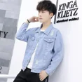 thumbnail image 2 of Abrigos de mezclilla para hombre con agujero Chaqueta vaquera para hombre Azul Otoño Rasgada de tela Corea Precio económico Elegante Joker Original en el precio más bajo, 2 of 4