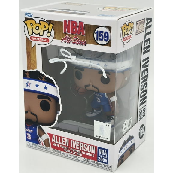 Allen Iverson Autographed Funko Pop Vinyl Figurine #159 Philadelphia 76ers Beckett BAS Witness 252393