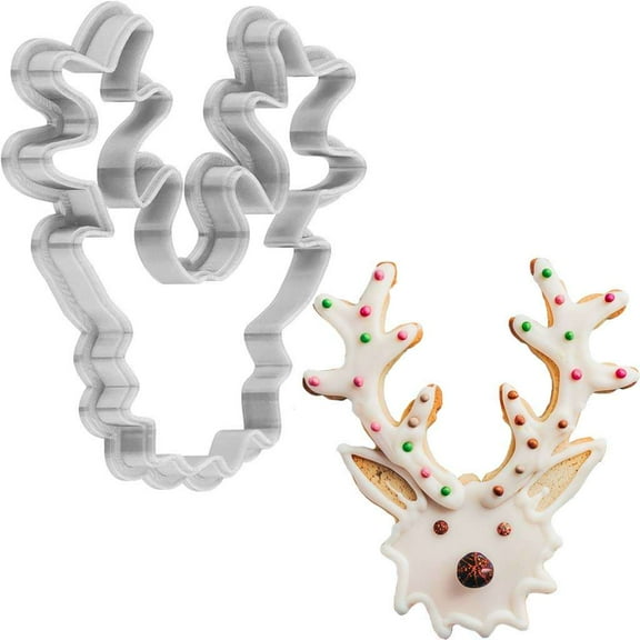Christmas Antlers Cookie Cutter 4 Inch Made in USA by WONDERTORY