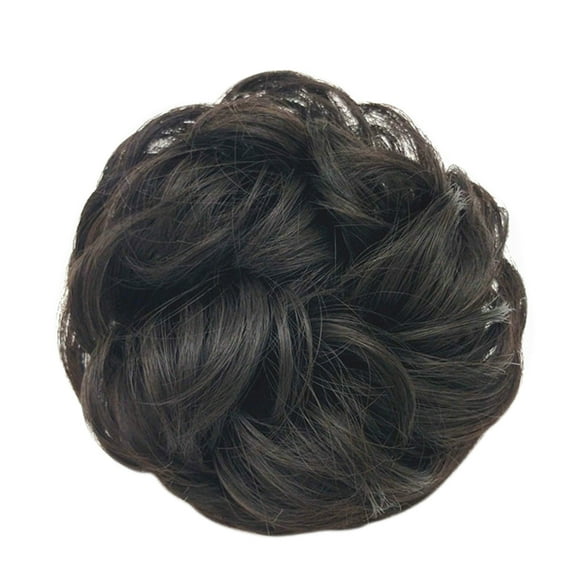 Graflsoa Wavy Hair Donut Bun - Heat Resistant Synthetic Hairpiece for Stylish Updos, Perfect for Weddings, Proms, or Evening Events, Blends Naturally with Your Hair, Multiple Colors Available.