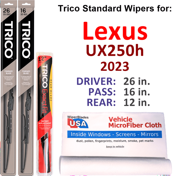 2023 Lexus UX250h Wiper Blades (Set of 3) w/Rear Wiper
