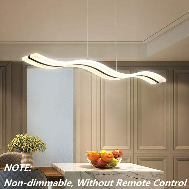 38w Modern Wave Led Pendant Light Dimmable Fixture Ceiling Contemporary Chandelier Hanging For Living Room Restaurant Dining Table Bedroom With Remote Control Com - Led Dimmable Pendant Ceiling Lights
