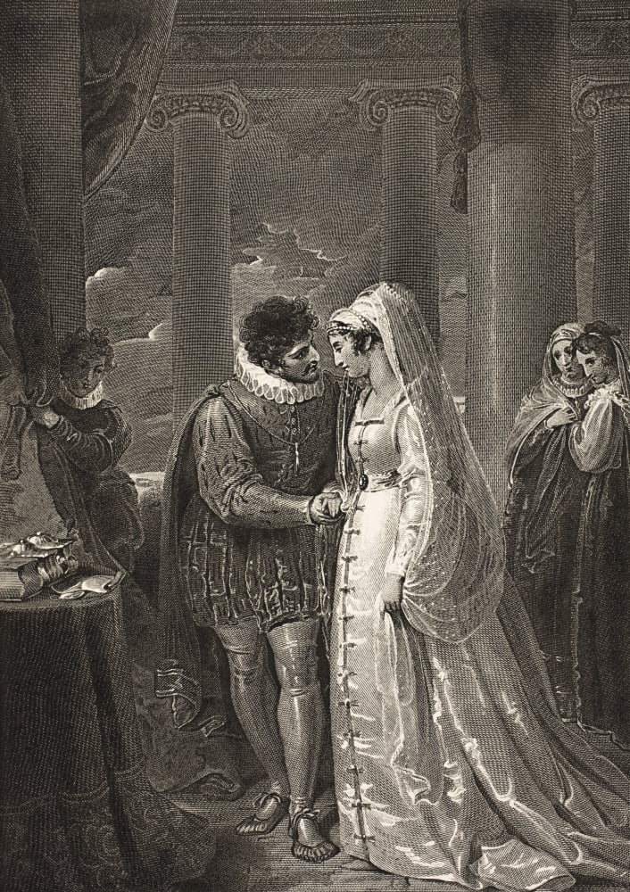 The Merchant Of Venice Act Iii Scene Ii A Room In PortiaS House Bassanio Portia Gratiano Nerissa And Attendants From The Boydell Shakespeare Gallery Published Late 19Th Century After A Painting By Ric