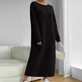 thumbnail image 7 of Aueoeo Womens Oversized Dresses Long Sleeve Sweat Dresses Loungewear Maxi Dress Crew Neck Vacation Outfit, 7 of 7