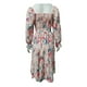 thumbnail image 4 of Vestido Vestido de manga acampanada para mujer Vestido largo de verano con estampado floral y espalda abierta Kuymtek Rosa T M para Mujer, 4 of 8