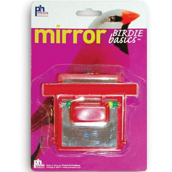 Prevue Pet Products Bird Perch Mirror w/Beads Playfuls Forage & Engage Bird Toy 60424