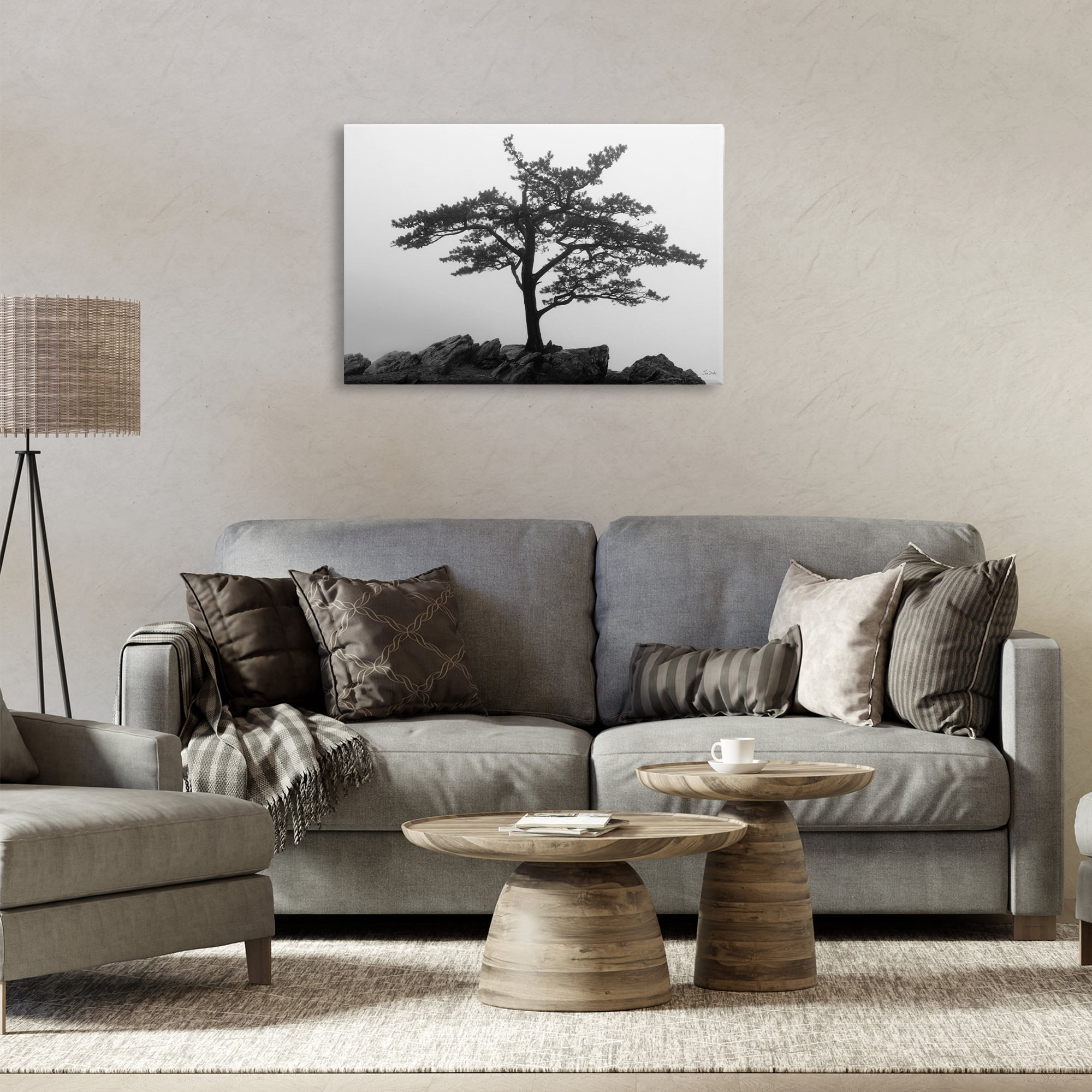 Stupell Industries Lone Tree on Rocks Landscape & Nature Photography Wrapped Canvas Art Print Wall Art, 30 x 20
