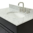 thumbnail image 3 of Ariel Hamlet 37 In. Right Offset Oval Sink Vanity With 0.75 In. Carrara White Countertop In Black, 3 of 11