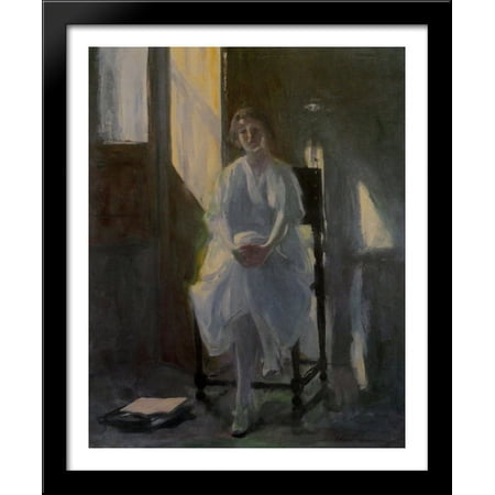 Sinfonia Azul (Maria) 28x34 Large Black Wood Framed Print Art by Antonio Carneiro