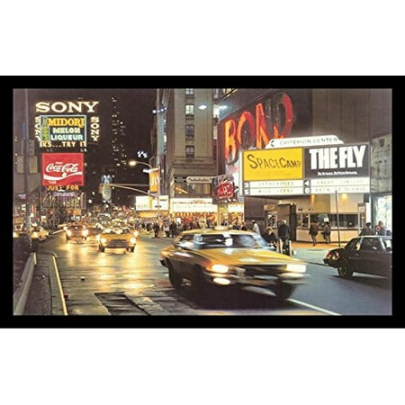 buyartforless FRAMED Criterion Center - Times Square - New York City by Davis Cone 32x19 Art Print Poster - Photorealism Painting
