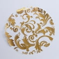 Efavormart 10 Pack Metallic Gold Sheer Organza Round Placemats with Swirl Foil Floral Design, 13 ...