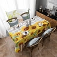 thumbnail image 4 of Yellow Sunflowers Rectangle Tablecloth, Summer Floral Elegant Pastoral Checkered Waterproof & StainResistant Tablecloth, Washable Oil-proof Table Cover for Dining/Party/Wedding/Buffet 52x70 In, 4 of 9