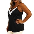 thumbnail image 5 of TGSLY Women's Plus Size Lace Trim Tank Tops Soft Crisscross V Neck Adjustable Spaghetti Strap Camisoles Loose Fit Dressy Casual Solid Color Tunic Sleeveless Shirts XL, 5 of 8