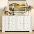 thumbnail image 3 of May in Color 56" Modern Kitchen Buffet Table with 4 Doors and Adjustable Shelves, Sideboard Buffet Cabinet with Storage, Wood Credenza Accent Coffee Bar Cabinet for Entryway, Living Room,Matte White, 3 of 8