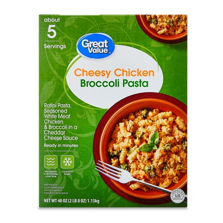 Great Value Cheesy Chicken Broccoli Pasta, 40 oz (Frozen)