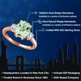 thumbnail image 2 of Gem Stone King 2.90 Ct Green Prasiolite White Created Sapphire 18K Rose Gold Plated Silver Ring, 2 of 6
