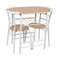 thumbnail image 2 of Mainstays 3-Piece Metal Wood Dining Set, White and Beech Color for Indoor, 2 of 6