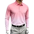 thumbnail image 2 of Aestivo Men's Collared Long Sleeve Shirt, Solid Button Casual Top, Classic Fit Stretch Pullover for Work Leisure, Pink XL, 2 of 5