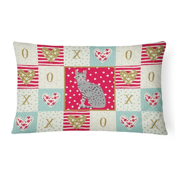 Egyptian Mau Cat Love Canvas Fabric Decorative Pillow