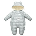 thumbnail image 3 of Bovxnpu Fall Winter Newborn Bodysuit, Infant Rompers, Toddler Girls Boys Long Sleeve Jumpsuit Warm Jumpsuit, 3 of 5